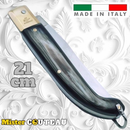 Couteau Italien Fraraccio PCF Zuavo Corne Mitre Laiton 21 Cm