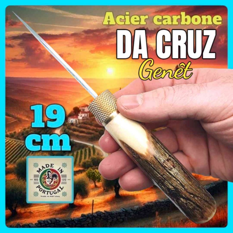 Couteau José Da Cruz rustique genêt écorce 19cm