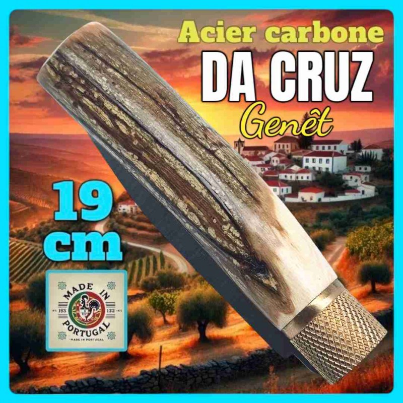 Couteau José Da Cruz rustique genêt écorce 19cm