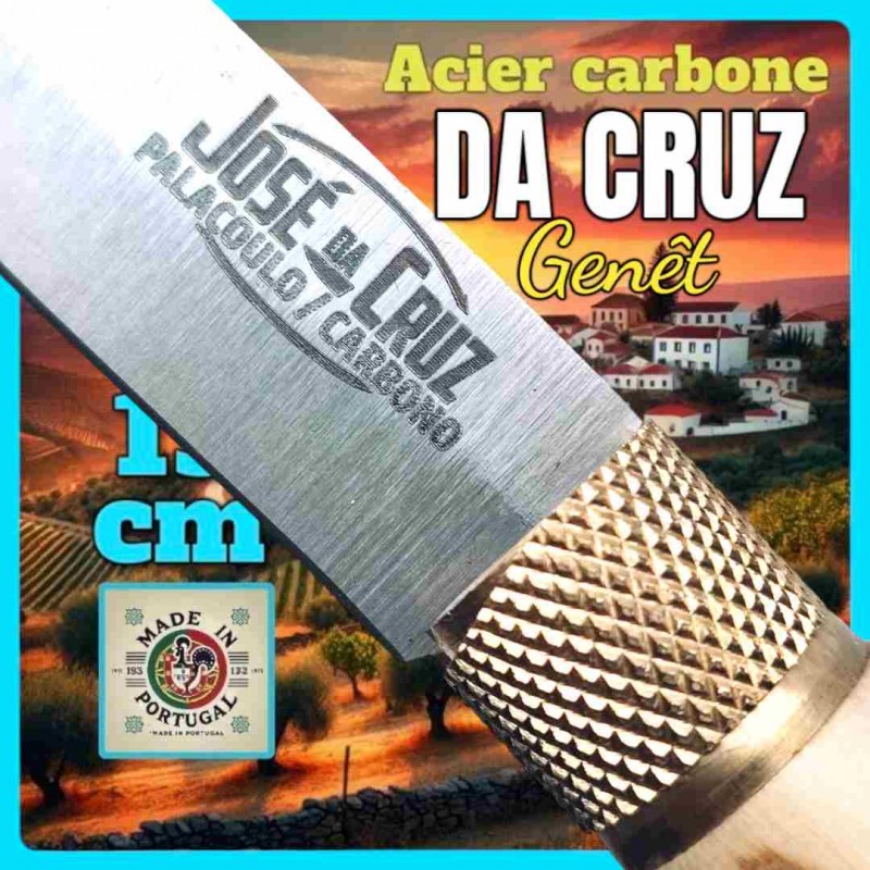 Couteau José Da Cruz rustique genêt écorce 19cm