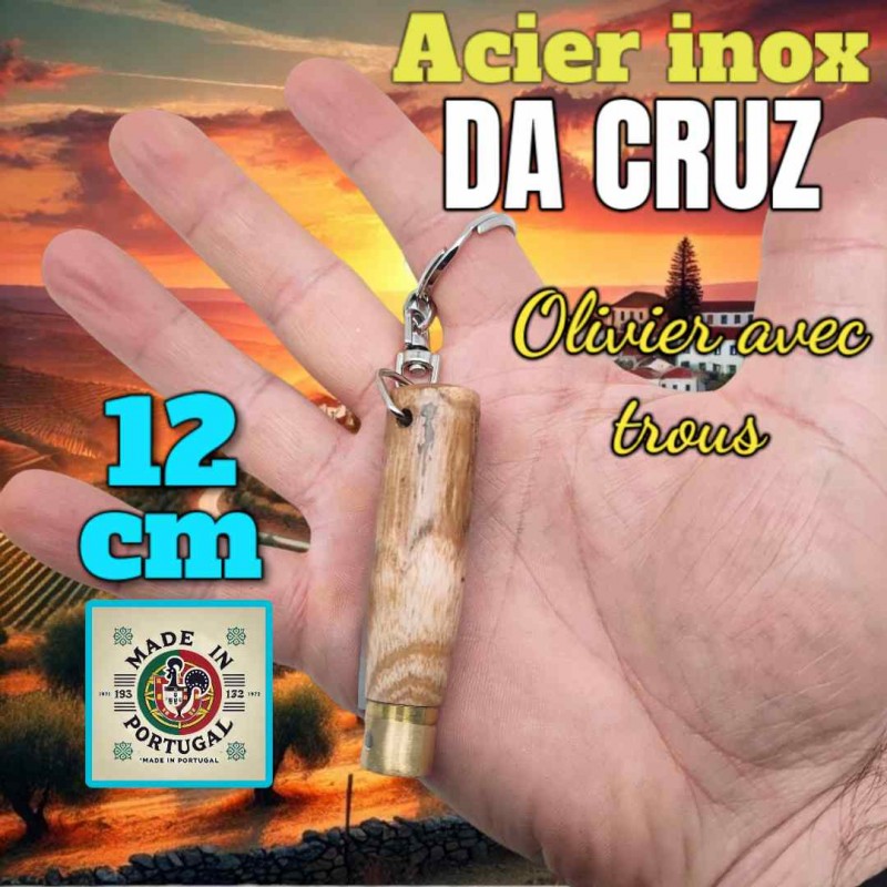 Jose Da Cruz porte cles olivier a trous lame INOX