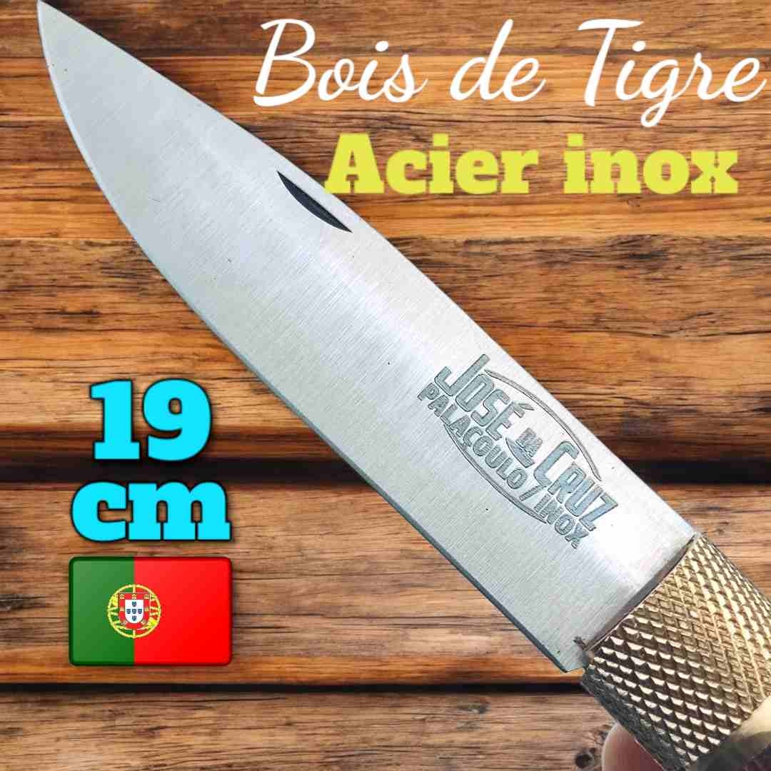 Couteau portugal Jose Da Cruz bois de tigre lame INOX 19cm