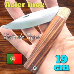 Couteau portugal Jose Da Cruz bois de tigre lame INOX 19cm