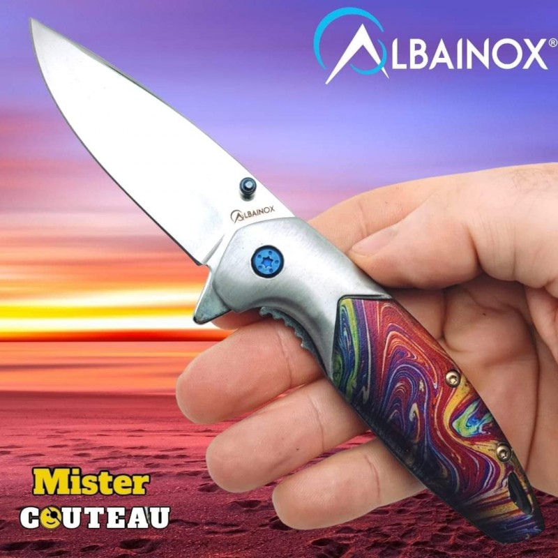 Couteau pliant  Albainox arc en ciel 17cm