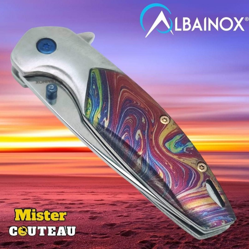 Couteau pliant  Albainox arc en ciel 17cm