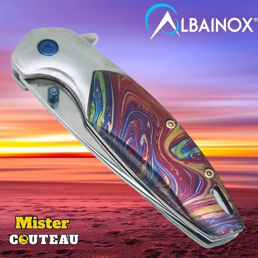 Couteau pliant  Albainox arc en ciel 17cm