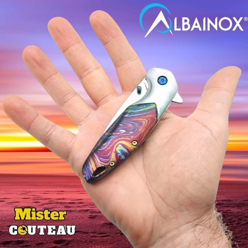 Couteau pliant  Albainox arc en ciel 17cm