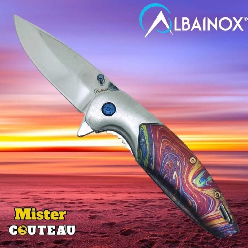 Couteau pliant  Albainox arc en ciel 17cm