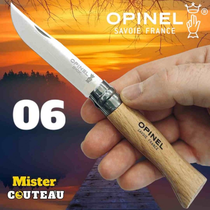 Couteau OPINEL 06 manche hetre lame inox / 18cm