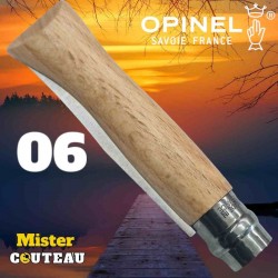 Couteau OPINEL 06 manche hetre lame inox / 18cm