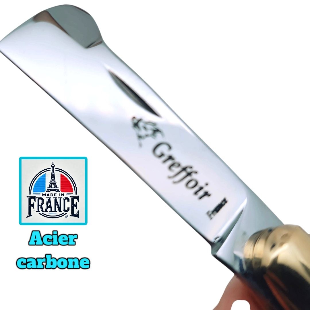 Couteau greffoir Chevalieras corne lame carbone 16.5cm