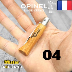 Couteau OPINEL 04 manche hetre lame carbone / 11cm