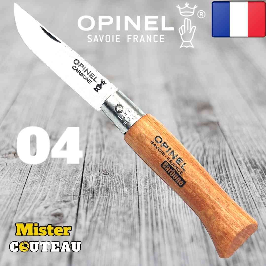 Couteau OPINEL 04 manche hetre lame carbone / 11cm
