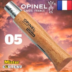 Couteau OPINEL 05 manche hetre lame carbone / 14 cm