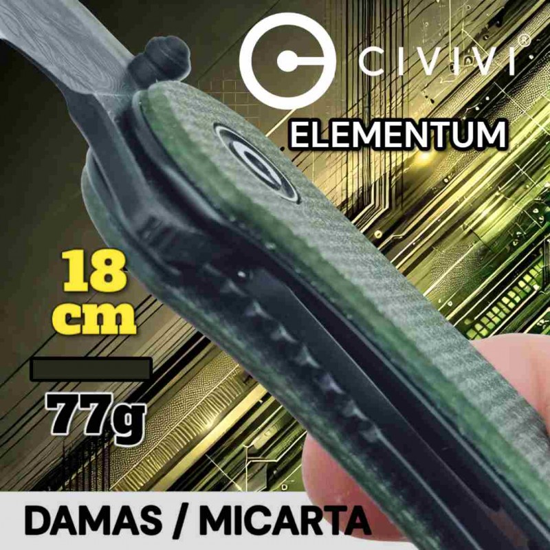 Couteau Civivi Elemtum damas micarta