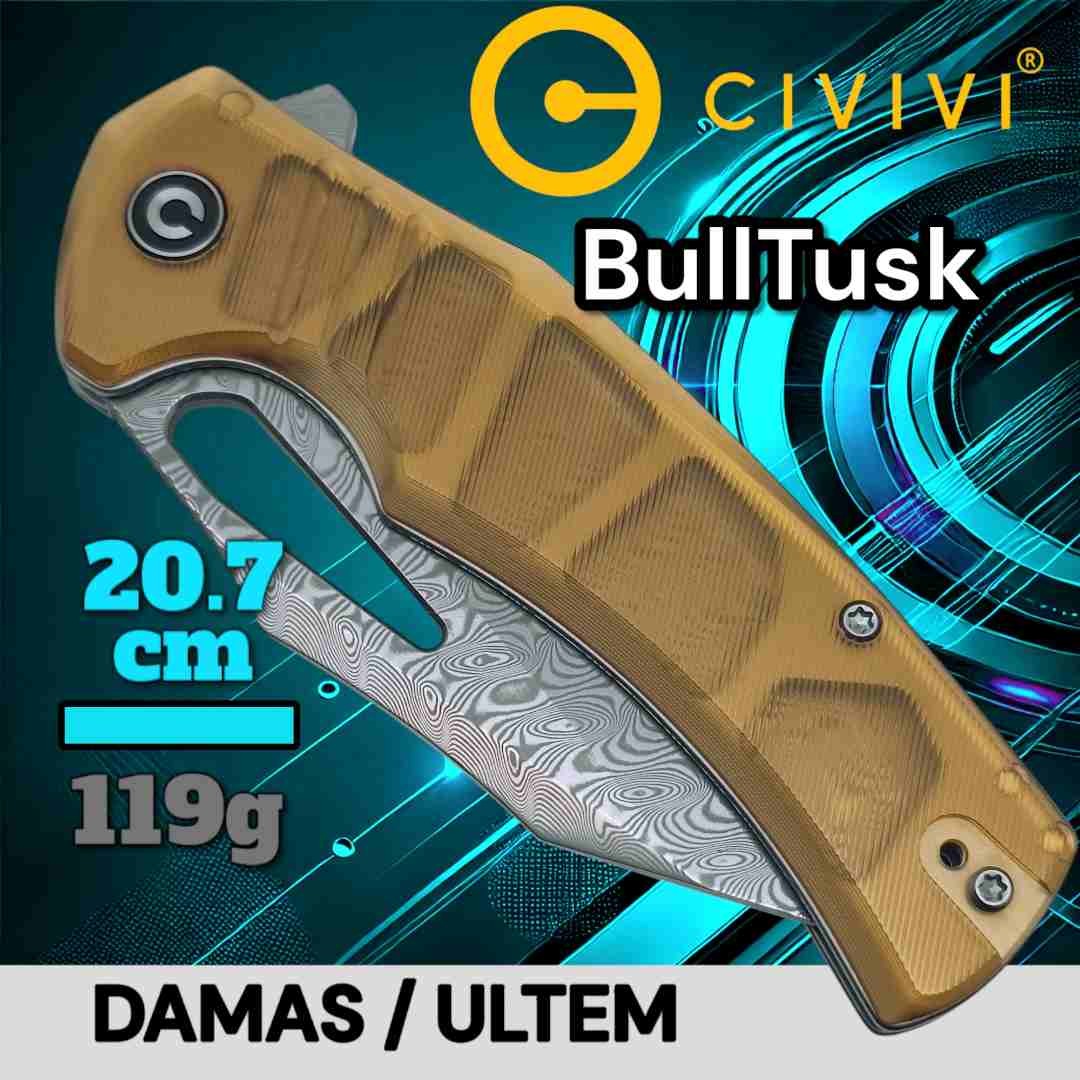 Couteau Civivi BullTusk lame en damas