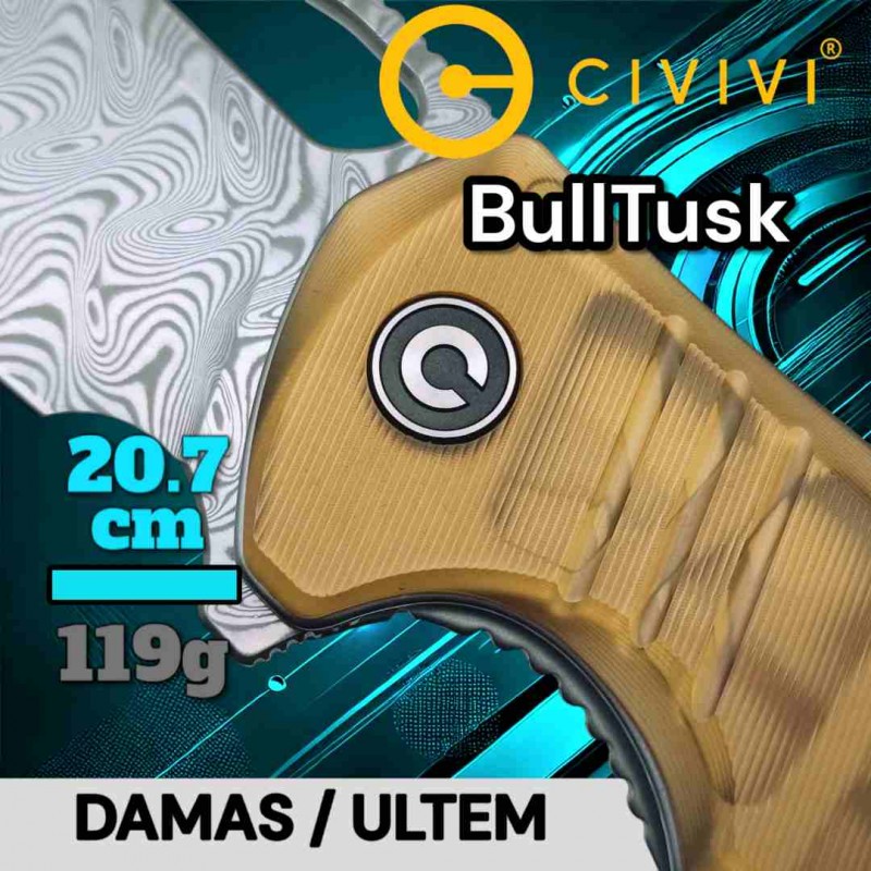 Couteau Civivi BullTusk damascus ultem