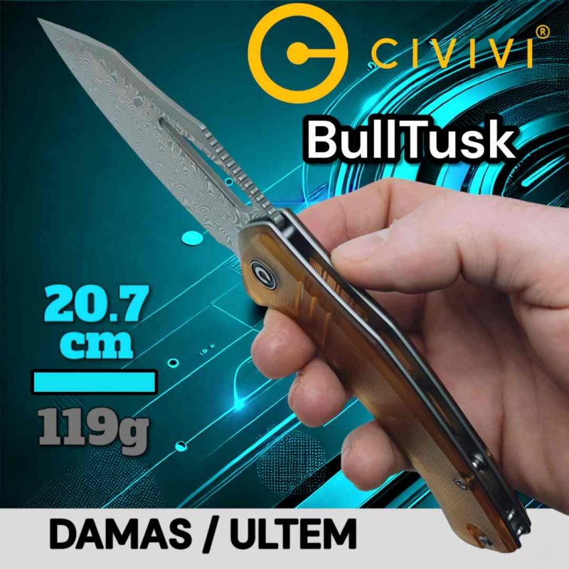 Couteau Civivi BullTusk damascus ultem