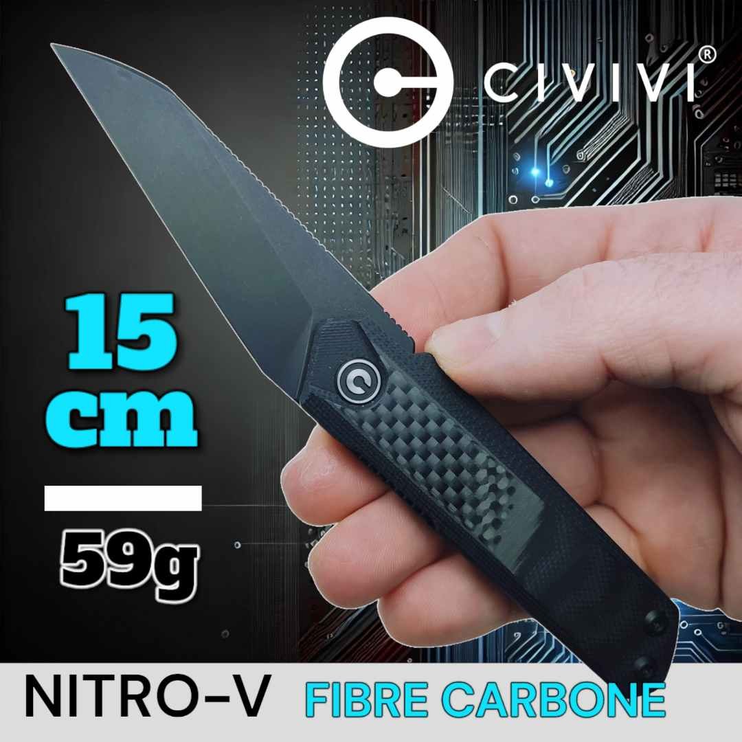 Couteau Civivi Ki-V plus nitro-V G10 fibre carbone