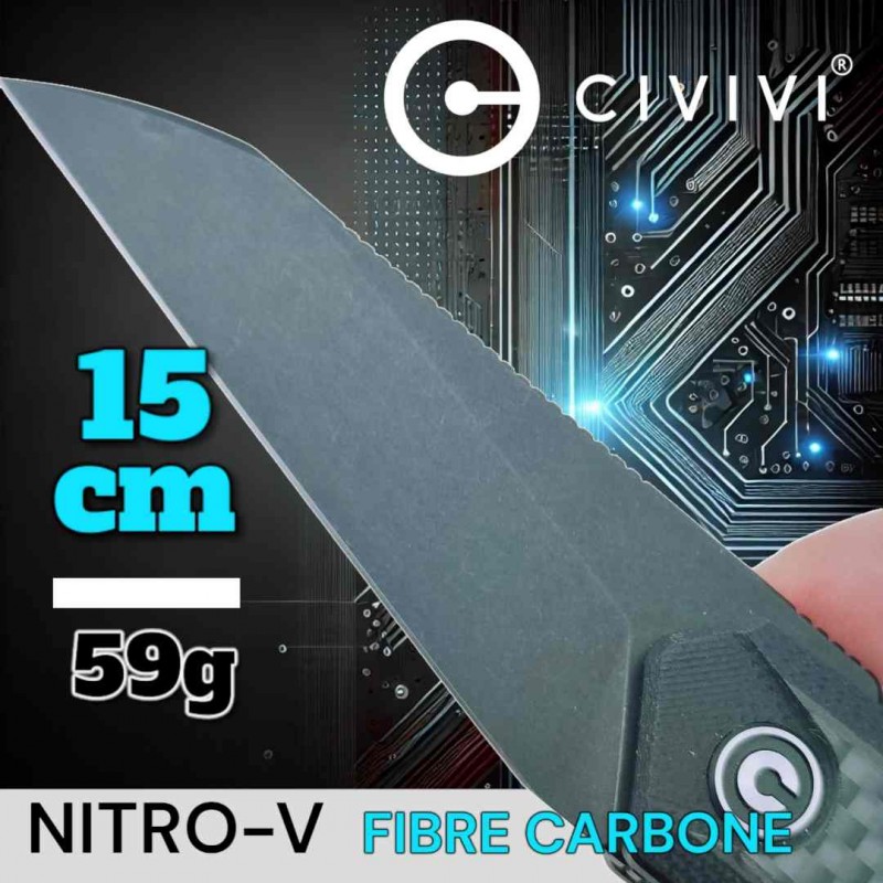 Couteau Civivi Ki-V plus nitro-V G10 fibre carbone