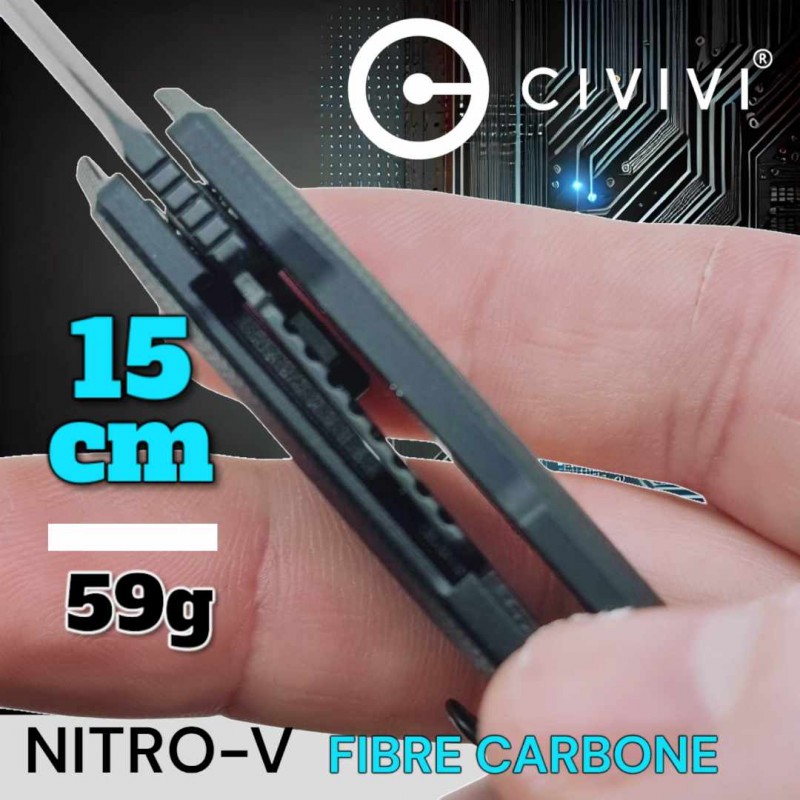 Couteau Civivi Ki-V plus nitro-V G10 fibre carbone