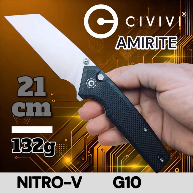 Couteau Amirite nitro-v G10 noir 21cm