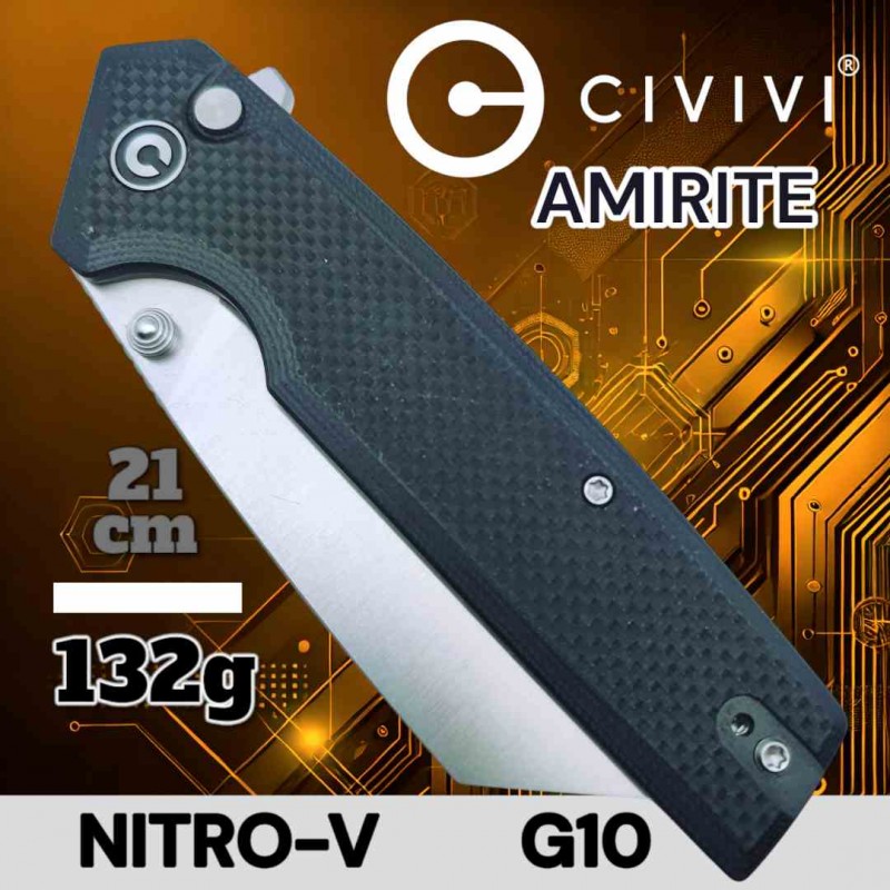 Couteau Amirite nitro-v G10 noir 21cm