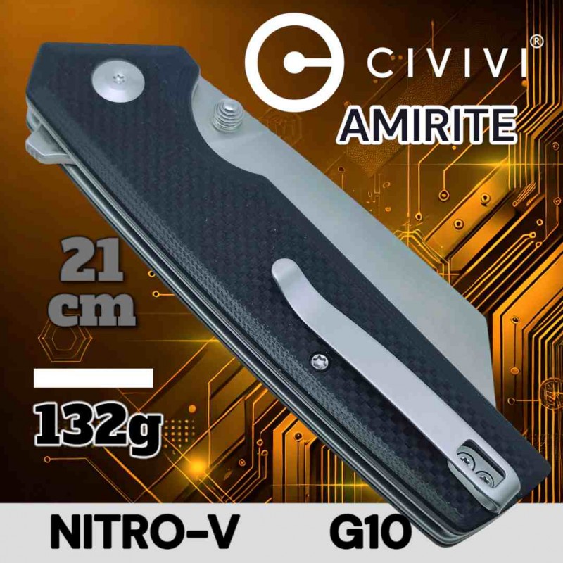 Couteau Amirite nitro-v G10 noir 21cm