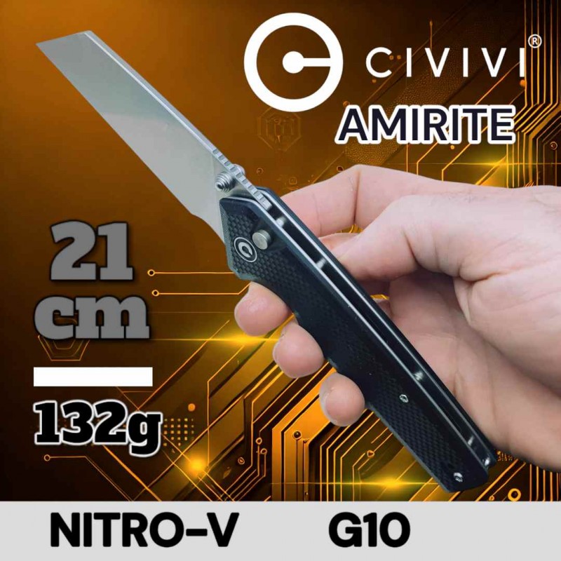 Couteau Amirite nitro-v G10 noir 21cm