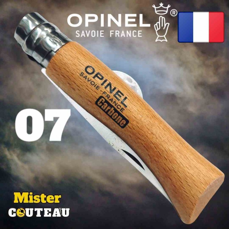 Couteau OPINEL 07 manche hetre lame carbone / 18cm