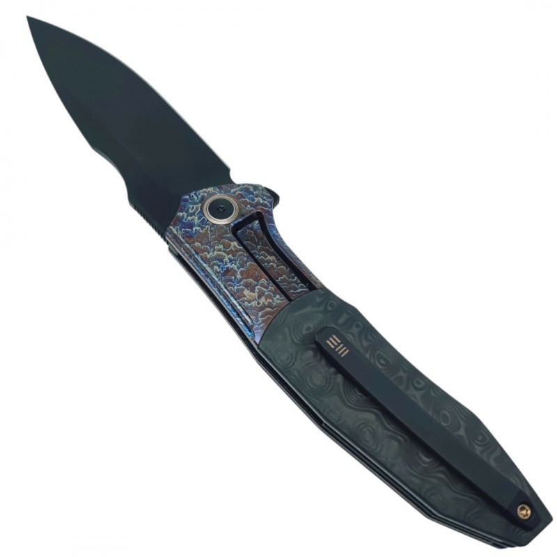 Couteau WE Knife Archeozoic black titane fibre carbone