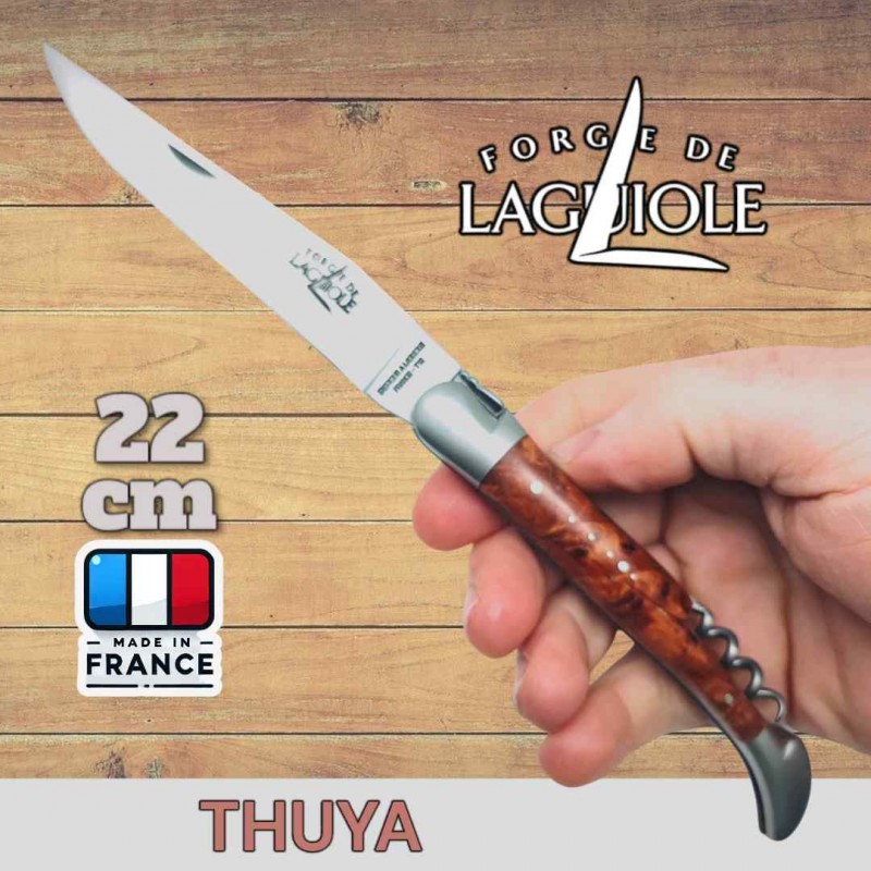 Couteau Forge de Laguiole '' Tradition '' thuya tire-bouchon finition mate