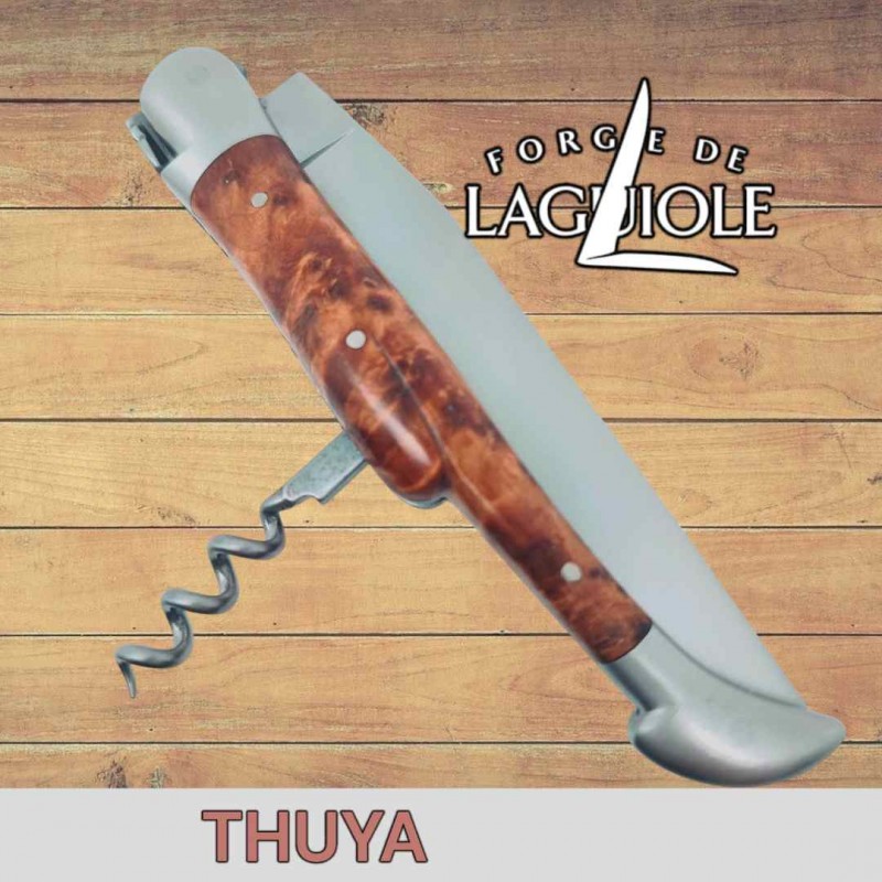 Couteau Forge de Laguiole '' Tradition '' thuya tire-bouchon finition mate