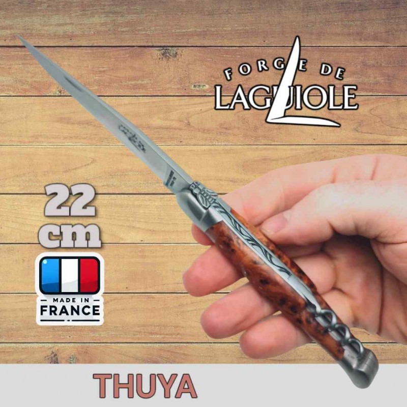 Couteau Forge de Laguiole '' Tradition '' thuya tire-bouchon finition mate