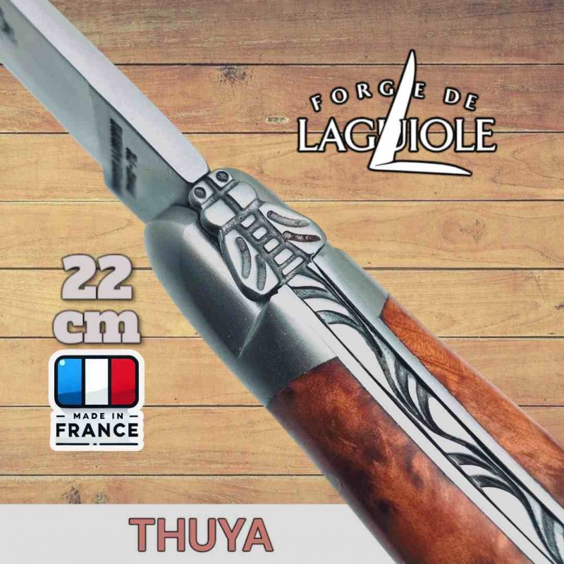 Couteau Forge de Laguiole '' Tradition '' thuya tire-bouchon finition mate