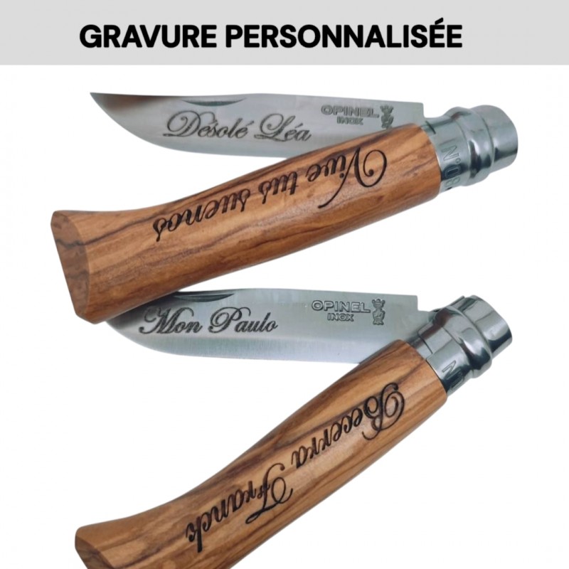 Coffret vitrine ramasse monnaie en bois 10 couteaux Opinel Tradition inox manches hêtre