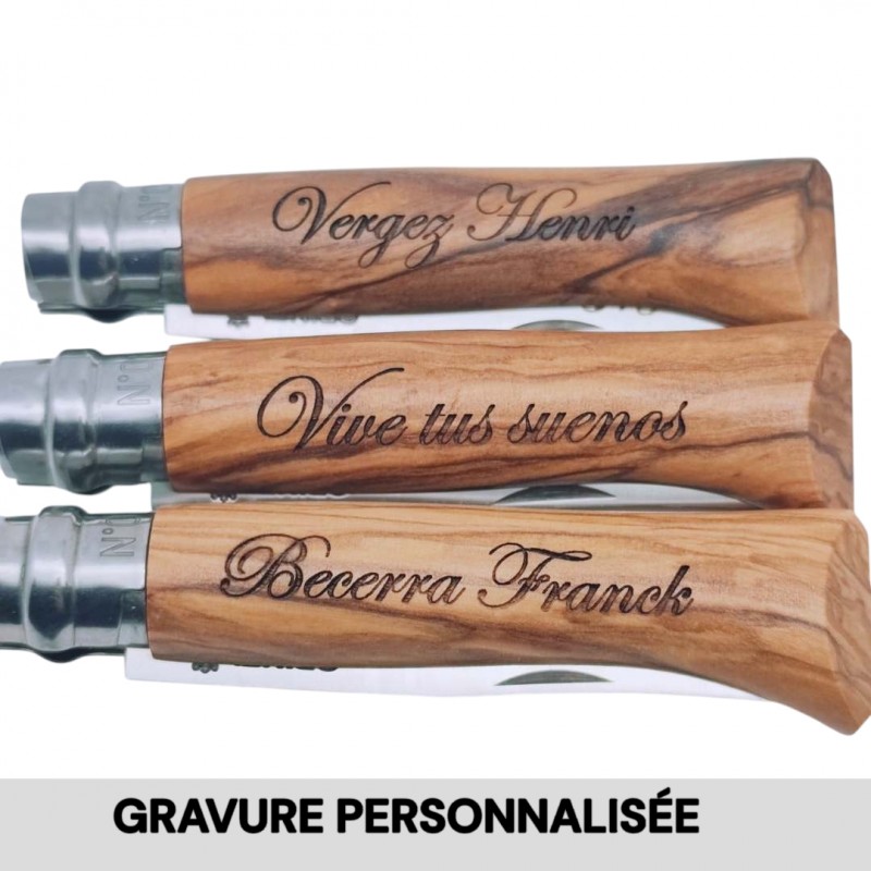 Coffret vitrine ramasse monnaie en bois 10 couteaux Opinel Tradition inox manches hêtre