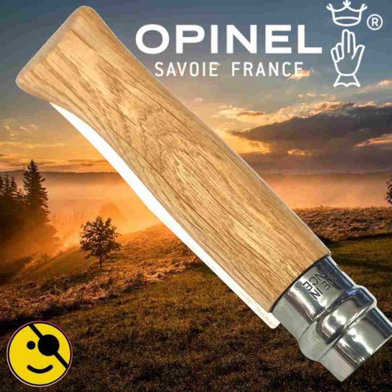 Couteau Opinel n 8 Animalia sanglier chene lame inox 19.5cm