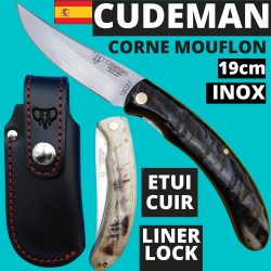 Couteau pliant Cudeman en corne de mouflon