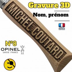 Couteau Opinel N 8 gravure 3D