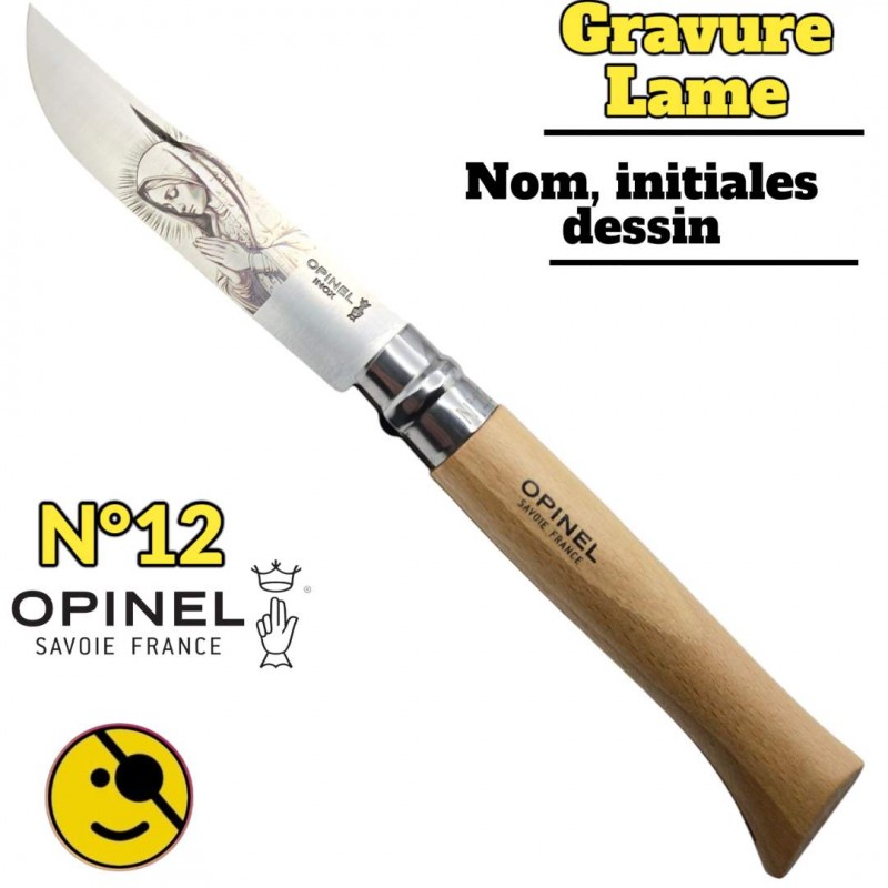 Couteau Opinel N°12 personnalisé Vierge Marie