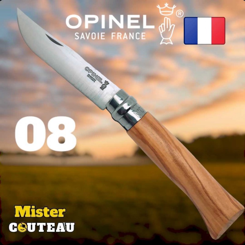 Couteau OPINEL 08 olivier inox 19.5cm