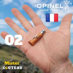 Couteau OPINEL 02 manche hetre lame carbone 8cm