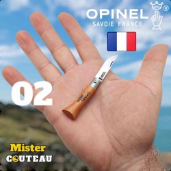 Couteau OPINEL 02 manche hetre lame carbone 8cm