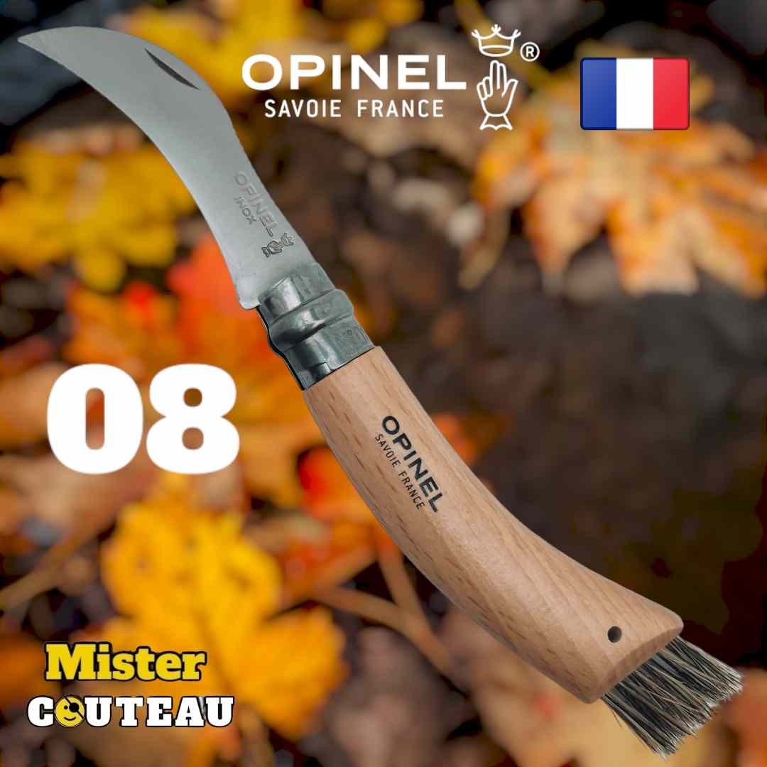 Champignon brosse n 08 couteau Opinel lame inox