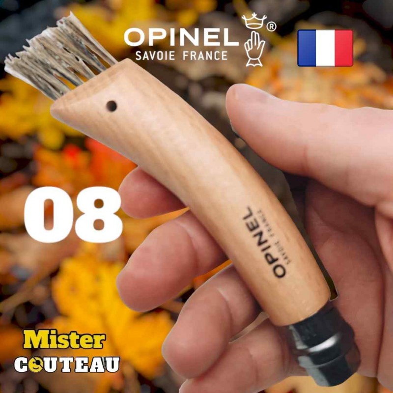 Champignon brosse n 08 couteau Opinel lame inox