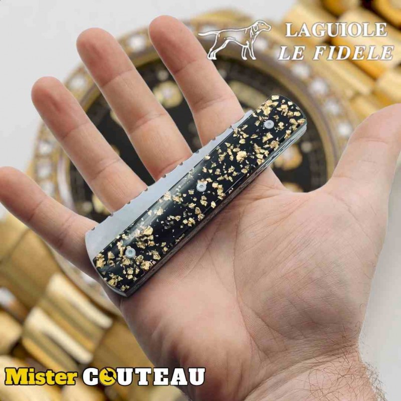 Couteau  20/20 Le Fidèle feuille d'or full guillochage