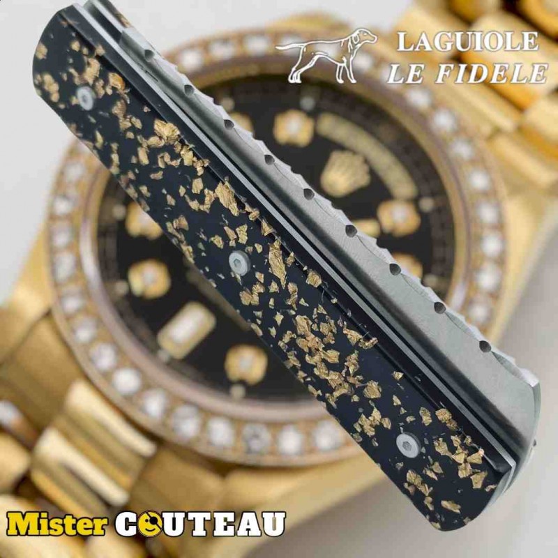 Couteau  20/20 Le Fidèle feuille d'or full guillochage