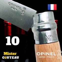 Couteau OPINEL 10 tire-bouchon décapsuleur hetre inox 23cm