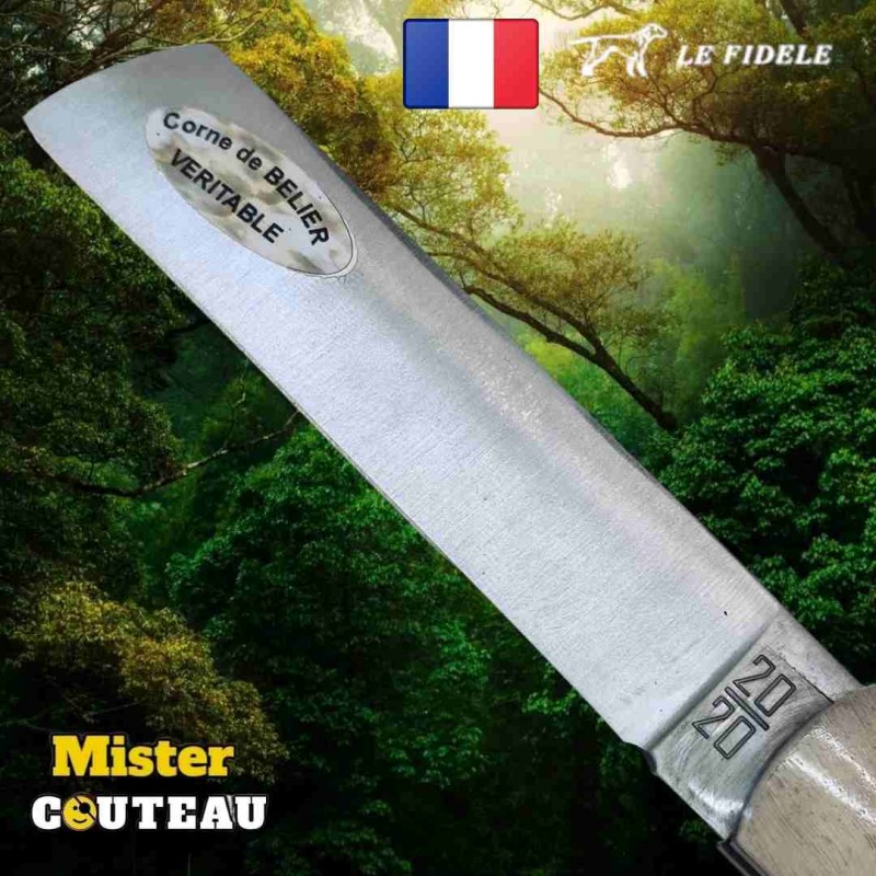 Couteau 20/20 Le Fidèle en corne de bélier